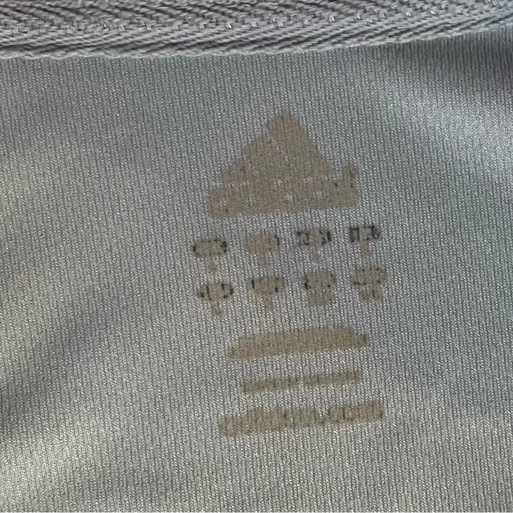 adidas Light Gray Short-Sleeve Quarter-Zip with Black Shoulder Stripes